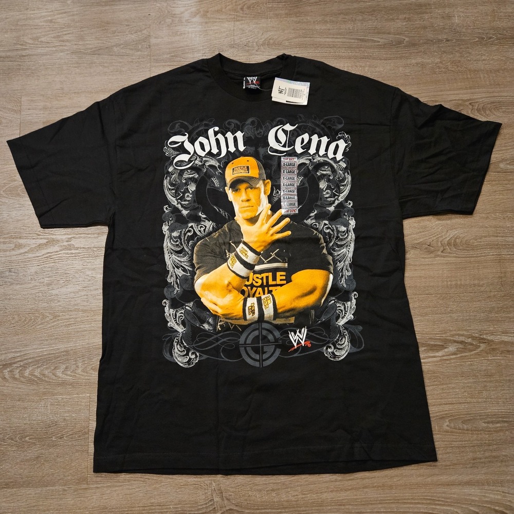 WWE John Cena T Shirt Mens XL Black Hustle Loyalty Respect 2007 NWT